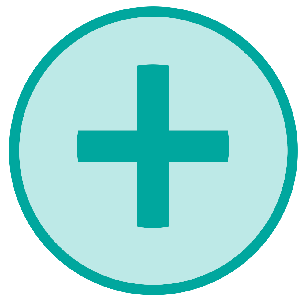 Add item button (plus sign inside teal circle)