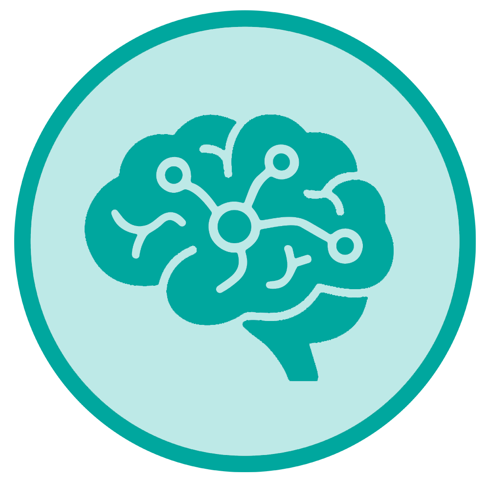 Doctor/profile icon with a stethoscope inside a teal circle badge
