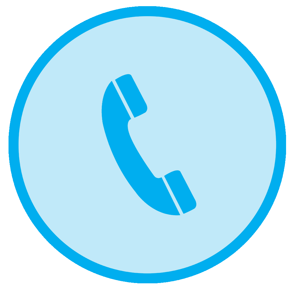 Call button icon, a phone receiver within a teal circle